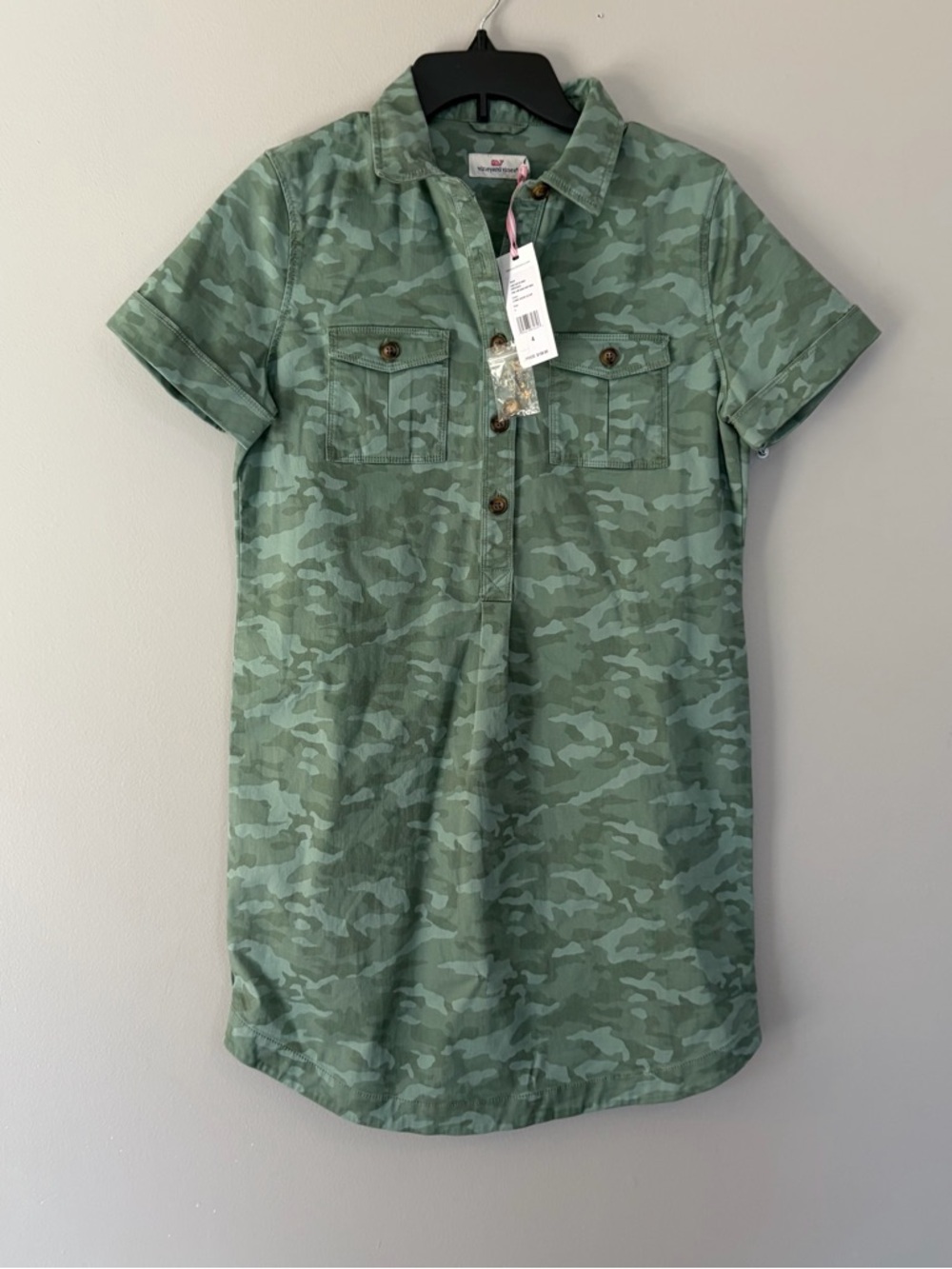 Vineyard Vines Sage Olive Camo Shirt Dress
